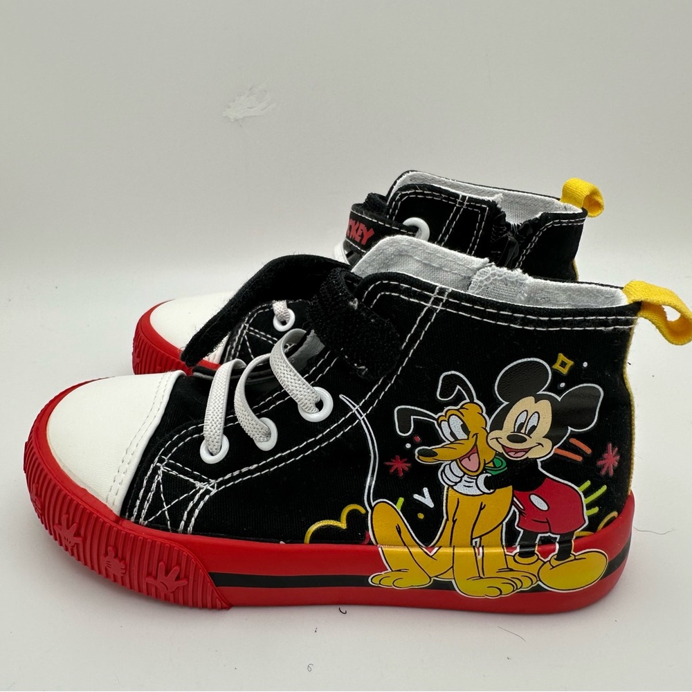 Disney Junior Mickey Mouse & Pluto High top Zip Sneakers Toddler Sz 9 - Picture 6 of 11